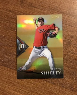 Braden Shipley 2014 Bowman Platino Oro Novato BPCP4 Diamondbacks Nevada/50 Foto 1 de 3