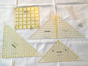 SET 4 Omni Gitter Quilter Halb Quadrat Viertel Dreieck Dreieck 8" 6" Lineal Quadrat - Bild 1 von 1