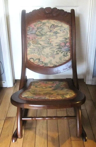 Vintage Wood Folding Rocker Rocking Chair Cover