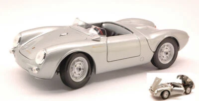 MODELLINO AUTO STATICO MAISTO PORSCHE 550 A SPYDER 1953 SILVER SCALA 1:18 - Immagine 1 di 2