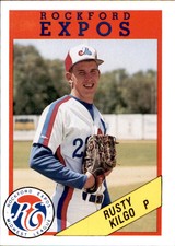 1990 Rockford Expos Litho Center #12 Rusty Kilgo Houston Texas TX Baseball Card