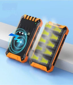 Super Solar Charger Power Bank type C USB Portable Wireless Charger 4 Cell Phone - Picture 1 of 9