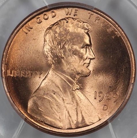 1989-D PCGS MS67RD Lincoln Cent 46471035 Cover