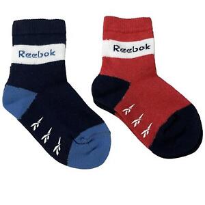 Reebok 2 Pack Socks - UK Size 3-6 - Red/Navy