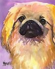 Pekingese Art Print Signed by Artist Ron Krajewski Painting 8x10 Dog 
