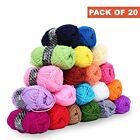 Knitting Yarn 20 Pack 25 Grams 40 Metres Per Bundle Assorted Colour Crochet Yar