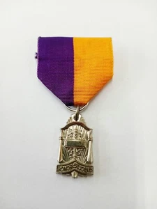 Vintage Honor Student Medal And Ribbon. Purple And Yellow - Picture 1 of 3
