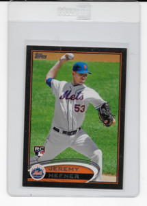 2012 TOPPS UPDATE SERIES JEREMY HEFNER (RC) BLACK TRIM METS #5/61 CARD #US14