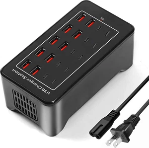 Station de Charge Chargeur USB C Rapide 100W 20 Ports Bureau Station d'accueil pour Téléphone Portable Tablette - Photo 1 sur 11