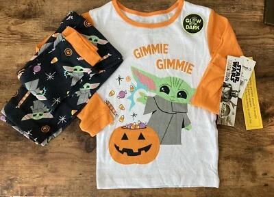 Girls Toddler Size 6 Sleepwear Star Wars Pajamas Baby Yoda Halloween - Image 1 of 4