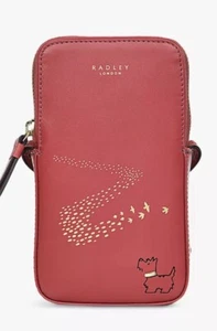 RADLEY PINK LEATHER HANDBAG SHOULDER CROSS BODY PURSE PHONE BAG NEW!! - Picture 1 of 3