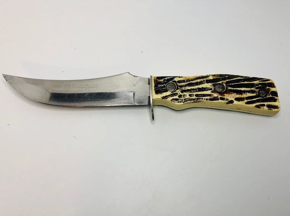 Cuchillo Bowie Tramontina Brasil raro mango de 4 pulgadas hoja de 5 pulgadas ☼ Foto 1 de 4