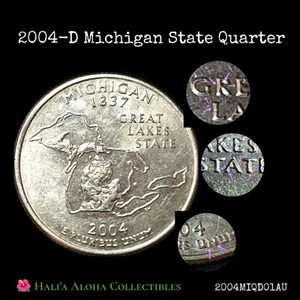 Gorgeous!!! 2004-D Michigan State Quarter DDO & DDR AU - Picture 1 of 3