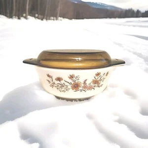 Vintage Pyrex Glass England Woodland Country Autumn Casserole Dish With Lid - Picture 1 of 10