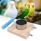 Parrot Feeding Cup Wood Stand For Small Animal Lovebirds Cage Accessories
