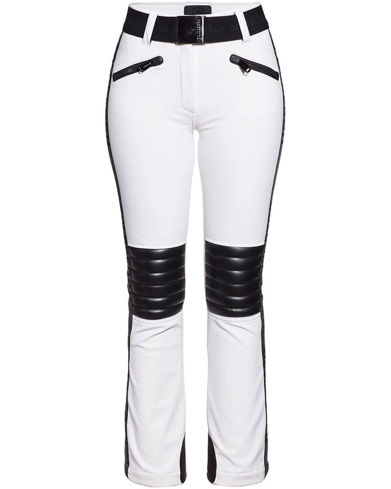 Настоящая овчина женщин белый и черный стильный дизайнер роскошь кожаные брюки WLP5a - Изображение 1 из 4