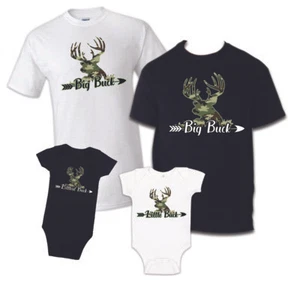 Matching Father Son or Daughter Matching Shirts Camouflage Buck Deer Hunting Tee - Picture 1 of 8