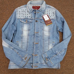 Nwt Comfort Denim mens blue denim jacket size small - Picture 1 of 5