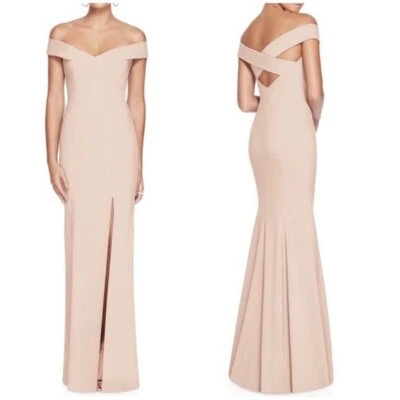 Nuevo Vestido Camafeo Trompeta Espalda Cruzada Hombro Descubierto Colección Dessy 6 Foto 1 de 4