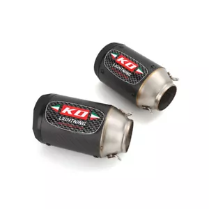 Silenciador de escape corto negro 160 mm para motocicleta tubo de escape punta silenciadora de fibra de carbono - Imagen 1 de 4