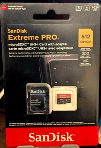 SanDisk 512 Go Micro SD SDXC MicroSD Classe 10 Extreme PRO 200 Mo/s 4K UHD SCELLÉ - Photo 1 sur 1