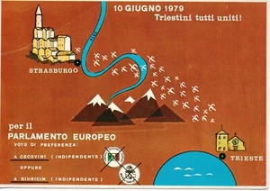 plt 20 - 1979 - LISTA PER TRIESTE Tutti uniti per il Parlamento Europeo - non VG - Imagen 1 de 2