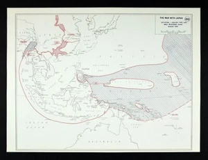 WWII Map Japan War Pacific Ocean Allied Recovery Philippines Burma Asia Pacific - Picture 1 of 2