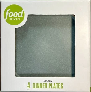 Food Network Emary Graystone blau grau mit Sprenkeln Steinzeug 10" Essteller Set - Bild 1 von 8