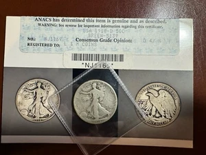 1918 D Walking Liberty Half Dollar Breen -5149 (No AW) Old ANACS Photo Grade G4 - Picture 1 of 7