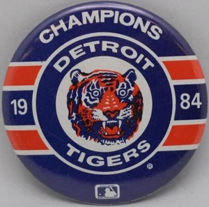 Vintage Detroit Tigers 1984 Champions 3.5" Button Rare Find - Picture 1 of 2