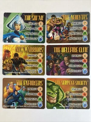 (6) 1995 MARVEL OVERPOWER COLLECTABLE CARD GAME "CHARACTER CARDS" No Doubles - Image 1 of 4