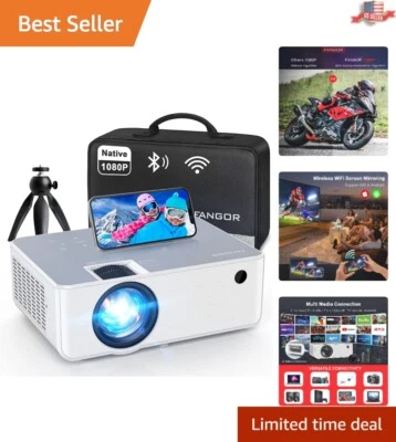 Проектор WiFi — домашний кинотеатр Bluetooth — макс. экран 230 дюймов — стереодинамик - Изображение 1 из 4