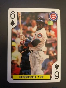 GEORGE BELL 1991 PLAYING CARD COMPANY M.L. ALL STARS  #6 OF SPADES - Picture 1 of 2