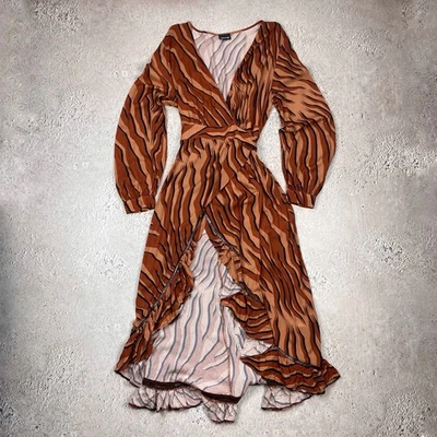 Vestido Roberto Cavalli Just Mujer Viscosa Tigre con Corbatas Talla 44 Foto 1 de 4