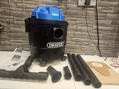 DRAPER 90107 Wet & Dry Workshop Vacuum Cleaner 230V 1250W 15L - FL HOSE  MISSING - Image 1 of 4