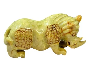 Antique Hetian Jade Rhinoceros Carving 8.75” Feng Shui Protection - Picture 1 of 14