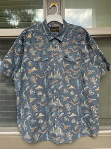 Howler Bros H Bar B Shirt XXL Desert Paranormal Stars UFO Skull Blue Short - Picture 1 of 9
