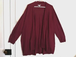 Susan Graver Damen Strickjacke Pullover 3X Burgund Lila Vorne offen Langarm - Bild 1 von 6