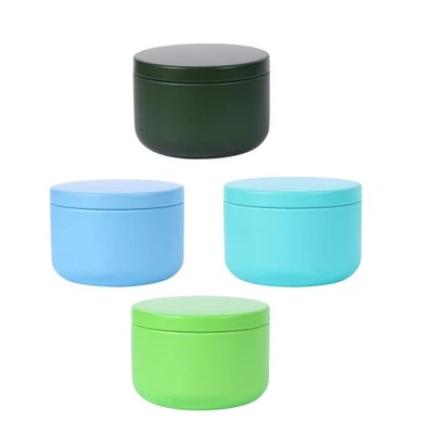 Caja de hojalata pequeña de 4 piezas con tapa latas de almacenamiento de té contenedor hojalata Foto 1 de 4