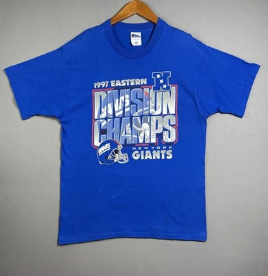Camiseta De Colección Años 90 1997 New York Giants Puntada Única Talla L División Campeones NFL Foto 1 de 4