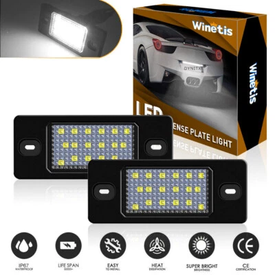 2X White LED License Plate Light For Volkswagen VW Golf4 MK4 Variant Bora Jetta - Image 1 of 4