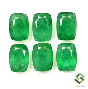 5.06 Cts Natural Emerald Cushion Cut 7x5 mm Lot 06 Pcs Calibrated Loose Gemstone - Picture 1 of 7