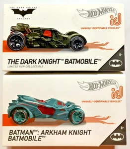 Hot Wheels~2019~Id~BATMAN: DARK KNIGHT & ARKHAM KNIGHT BATMOBILE ~Lot Of 2~NEW - Picture 1 of 13