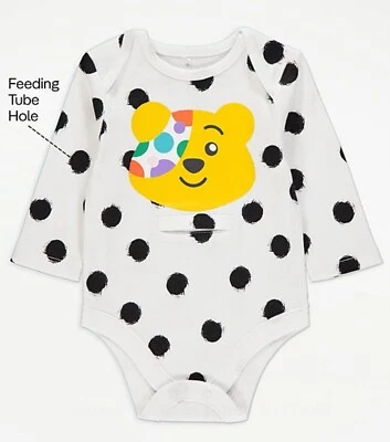 CHILDREN IN NEED Brandnew And Unworn ( PUDSEY BABY GROW BODYSUIT ) FREE POSTAGE 9-12 MONTHS