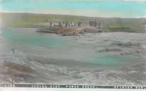 H15/ Spencer Nebraska RPPC Postcard 1910 Spring Flood Disaster Color - Bild 1 von 4