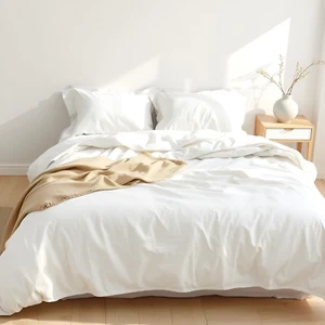Linen Sheets Set White or Oatmeal Beige Pure Natural Organic Bedding USA Sizes - Picture 1 of 11