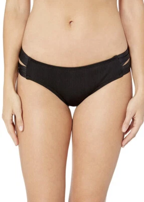 Parte inferior de bikini Athena para mujer línea fina doble lengüeta lateral hipster negra talla 16 Foto 1 de 4