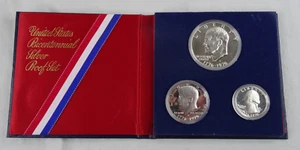 1976-S US Mint Silver Proof Bicentennial 3 Coin Set BU 40% Silver Free Shipping - Picture 1 of 5