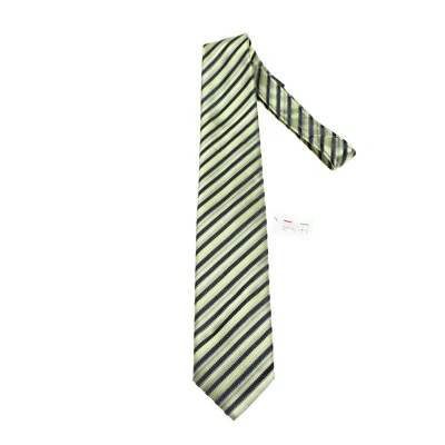 Italo Ferretti новый с Ярлыками шеи галстук в зеленый/темно-синий полоски 100% шелк сделано в Италии - Изображение 1 из 4