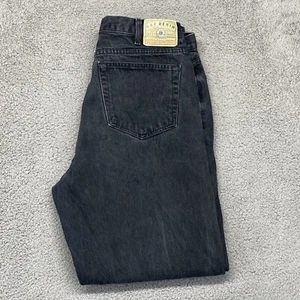 Vintage Gap Jeans Mens 36x32 Black Denim Easy Fit Straight Leg Loose Fits 33x30 - Picture 1 of 15